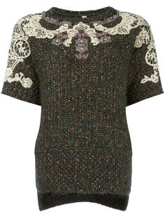 lace overlay knitted top Antonio Marras