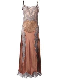 платье на бретелях с кружевным слоем Alberta Ferretti
