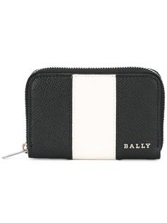 striped zip up wallet Bally