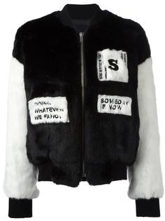 fur effect bomber jacket Steve J &amp; Yoni P