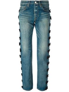 джинсы бойфренд с декоративными бантами  Tu Es Mon Tresor