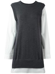 платье-рубашка с трикотажной панелью DKNY