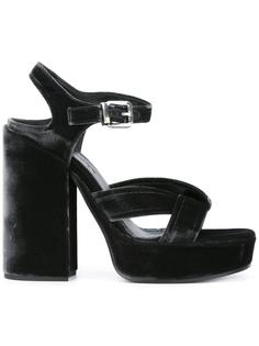 бархатные босоножки на платформе Jil Sander