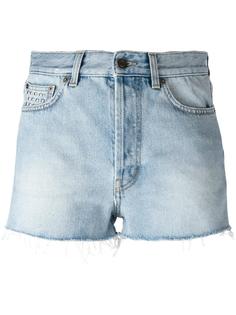 джинсовые шорты с заклепками Saint Laurent