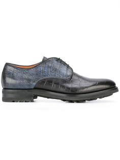 туфли Дерби с эффектом крокодиловой кожи Santoni