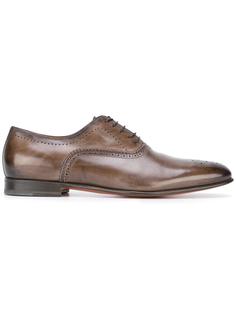 туфли Оксфорды в стиле брог Santoni