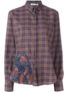 checked snake embroidery shirt Pierre Balmain