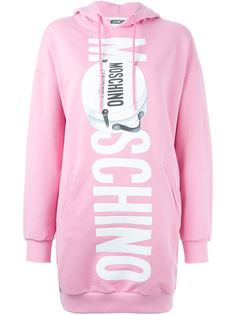 платье-толстовка с принтом-логотипом Moschino