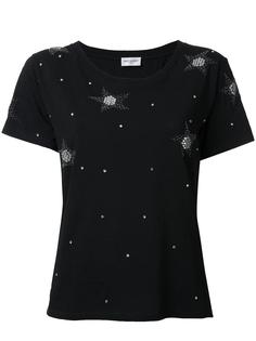 футболка с украшением в виде звезд Saint Laurent
