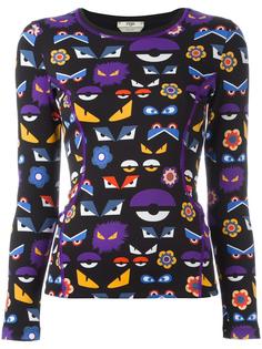 Bug Eyes print top Fendi
