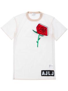 rose patch sheer T-shirt Au Jour Le Jour
