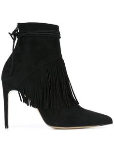 'Sahar' fringed ankle booties Bionda Castana