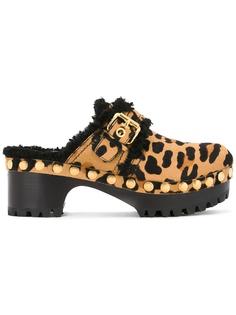 animal print buckled mules Car Shoe