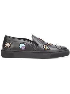 patch embroidered slip-on sneakers Louis Leeman