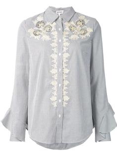 striped lace detail shirt Suno