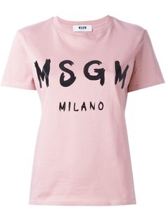 укороченная футболка с логотипом MSGM