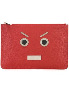 клатч с аппликацией в виде лица Fendi