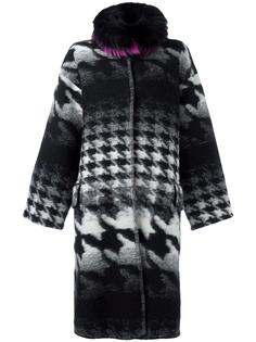 collar detail houndstooth coat Ava Adore