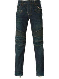 байкерские джинсы  Balmain