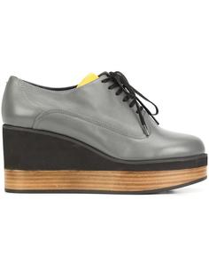 wedge lace-up shoes Jil Sander Navy