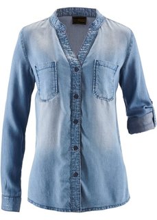 Джинсовая блузка из тенцеля (голубой) Bonprix