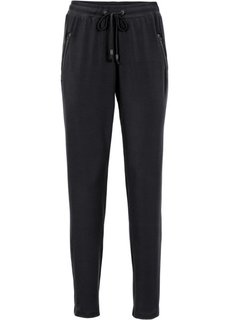 Трикотажные брюки (черный в цветочек) Bonprix