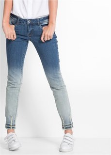 Брюки с переходом оттенков и открытыми краями (синий) Bonprix