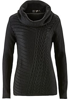 Пуловер с узором косичка (кремовый) Bonprix