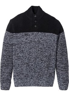 Пуловер Regular Fit (серо-синий/белый) Bonprix