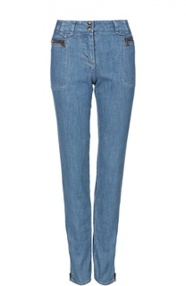 Прямые джинсы с завышенной талией и карманами на молниях Roberto Cavalli