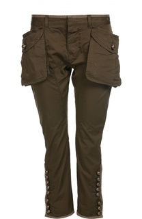 Укороченные брюки с накладными карманами и декоративной отделкой Dsquared2