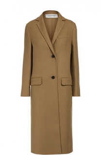 Шерстяное пальто прямого кроя с карманами Valentino