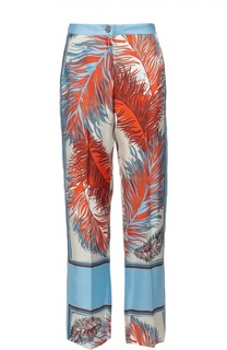 Шелковые брюки в пижамном стиле с ярким принтом Emilio Pucci