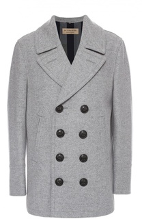 Бушлат из смеси шерсти и кашемира с контрастными пуговицами Burberry Brit