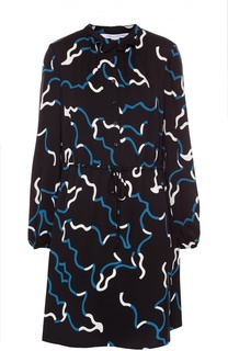Шелковое приталенное платье с длинным рукавом Diane Von Furstenberg