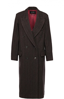 Удлиненное двубортное пальто с широкими лацканами Isabel Marant