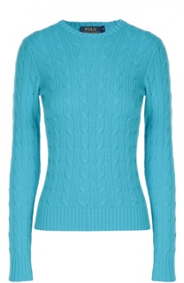 Кашемировый пуловер фактурной вязки с круглым вырезом Polo Ralph Lauren