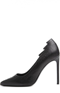 Кожаные туфли Paris с фигурным вырезом Saint Laurent