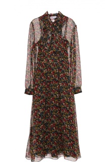 Приталенное шелковое платье с воротником аскот REDVALENTINO