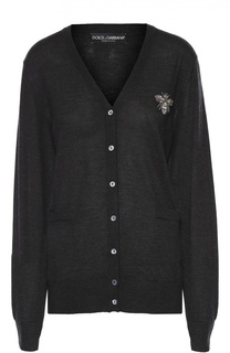Удлиненный кашемировый пуловер с декоративной отделкой Dolce &amp; Gabbana