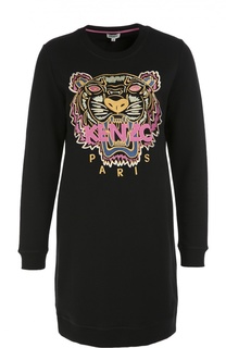 Хлопковое платье с вышивкой Tiger Kenzo