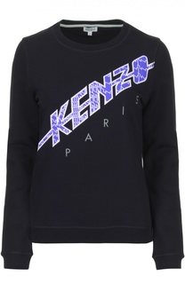 Хлопковый свитшот с вышитым логотипом бренда Kenzo
