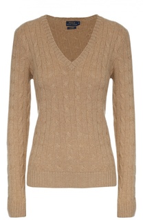 Кашемировый приталенный пуловер фактурной вязки Polo Ralph Lauren