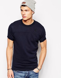 Свитшот с круглым вырезом и короткими рукавами G Star Prichard - Синий