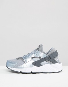 Серебристые кроссовки Nike Huarache Run - Серый