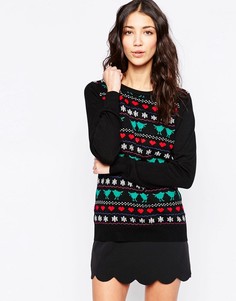 Джемпер с традиционным узором Фэйр-Айл Sugarhill Boutique Birdie - Черный