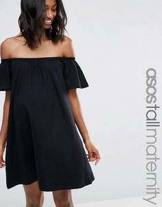 Платье мини с открытыми плечами ASOS Maternity TALL - Черный