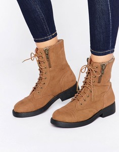 Ботинки на шнуровке Boohoo - Рыжий