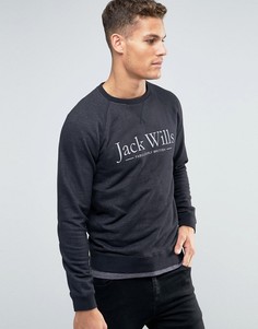 Черный свитшот с принтом и рукавами реглан Jack Wills - Черный
