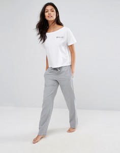 Серые меланжевые фланелевые штаны для дома Jack Wills - Серый